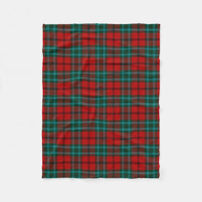 Scottish Clan Cook Tartan Plaid Fleece Blanket (Front)
