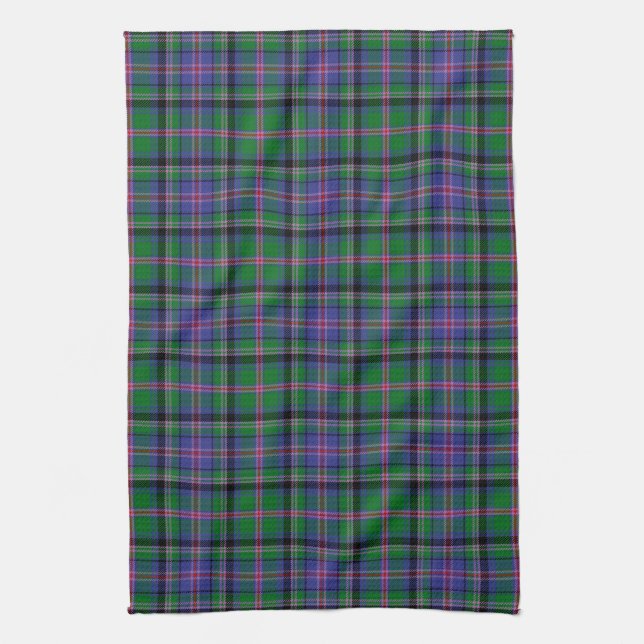 Scottish Clan Cooper Tartan Plaid Tea Towel (Vertical)