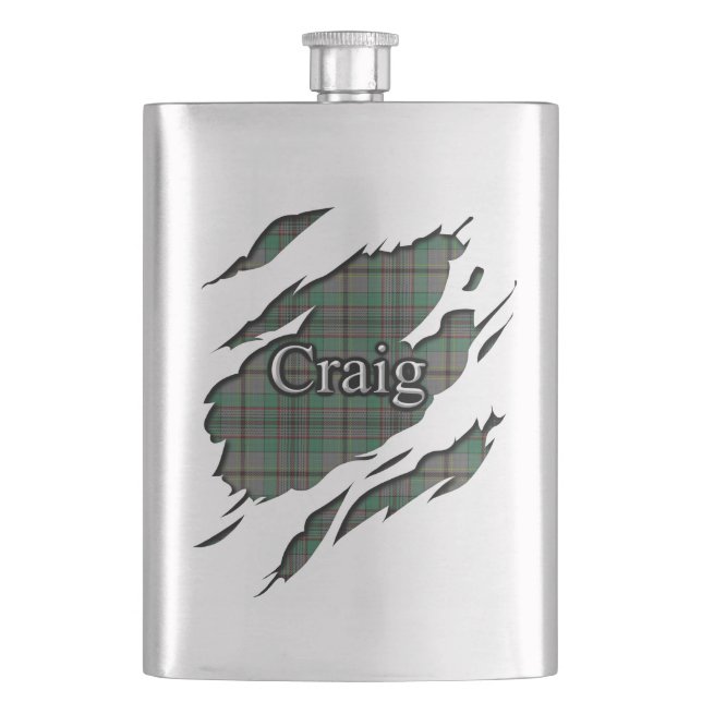 Scottish Clan Craig Tartan Hip Flask (Front)