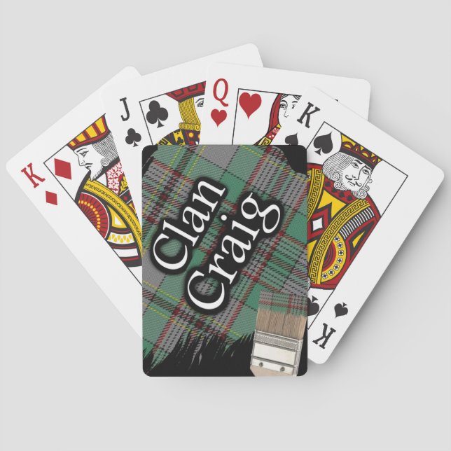 Scottish Clan Craig Tartan Paint Brush Playing Cards (Back)