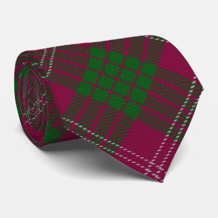 Scottish Clan Crawford Letter C Monogram Tartan Tie