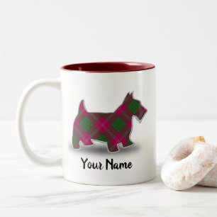 Scottish Clan Crawford Tartan Scottish Terrier Two-Tone Coffee Mug