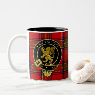 Scottish Clan Crest Lion Tartan Two-Tone Coffee Mug