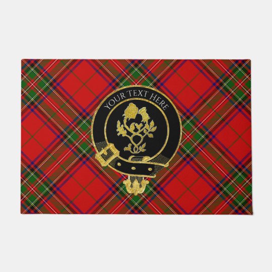 Rose Modern Tartan Crest Black Garden Flag - Gold Thistle Style