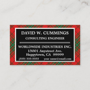 Scottish Clan Cumming Tartan Plaid Business Card