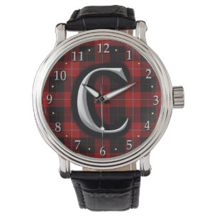 Scottish Clan Cunningham C Monogram Tartan Watch