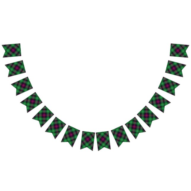 Scottish Clan Cunningham Green and Blue Tartan Bunting (All)
