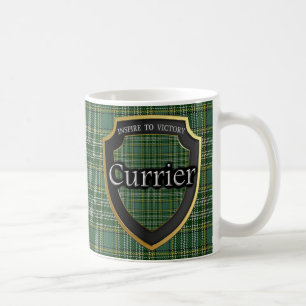 Scottish Clan Currie Currier Tartan Shield Coffee Mug