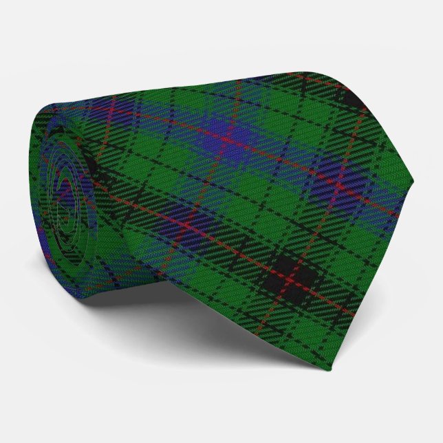 Scottish Clan Davidson Letter D Monogram Tartan Tie (Rolled)