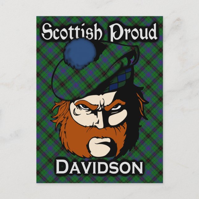 Scottish Clan Davidson Tartan Postcard (Front)