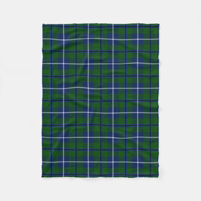 Scottish Clan Douglas Tartan Plaid Fleece Blanket (Front)