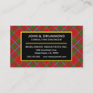 Scottish Clan Drummond Tartan Plaid Business Card