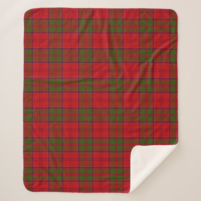 Scottish Clan Drummond Tartan Plaid Sherpa Blanket (Front)