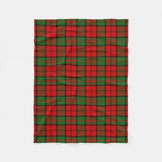 Scottish Clan Dunbar Tartan Plaid Fleece Blanket (Front)