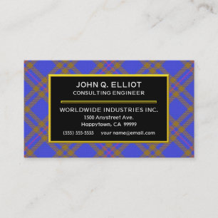 Scottish Clan Elliot Elliott Tartan Plaid Business Card