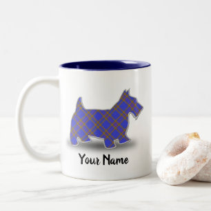 Scottish Clan Elliot Elliott Tartan Terrier Two-Tone Coffee Mug