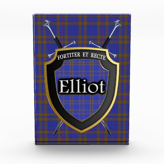 Scottish Clan Elliot Tartan Photo Block (Front)