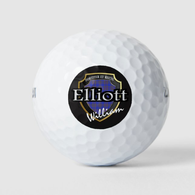 Scottish Clan Elliott Personalise Your Name Golf Balls (Front)