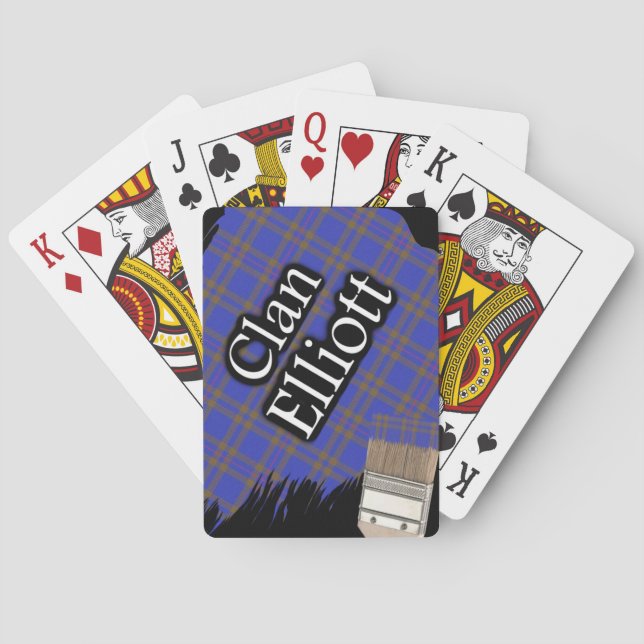 Scottish Clan Elliott Tartan Paint Brush Playing Cards (Back)