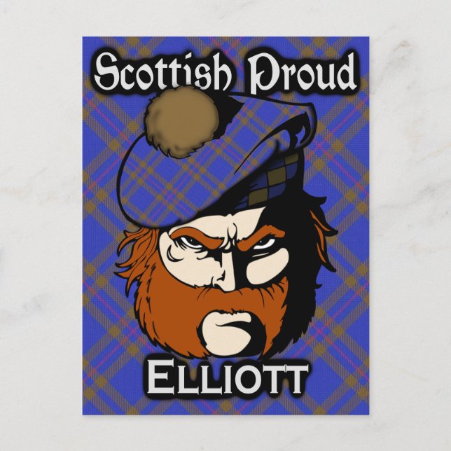 Scottish Clan Elliott Tartan Postcard (Front)