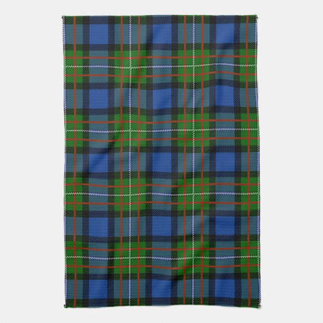 Scottish Clan Fergusson Tartan Plaid Tea Towel (Vertical)