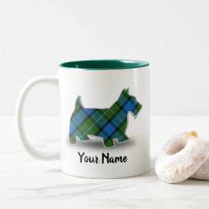 Scottish Clan Fergusson Tartan Scottish Terrier Two-Tone Coffee Mug