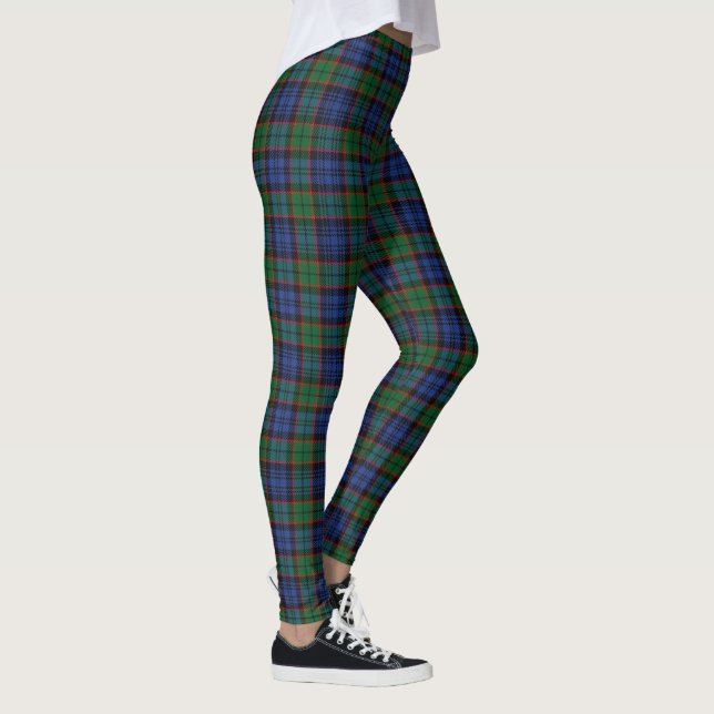 Scottish Clan Fletcher Blue and Green Tartan Leggings (Right)