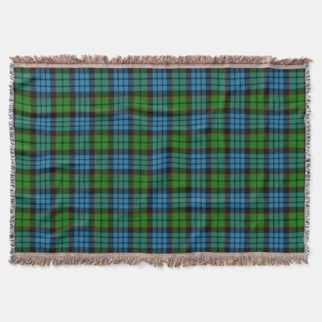 Scottish Clan Fletcher Tartan Plaid Throw Blanket (Front)