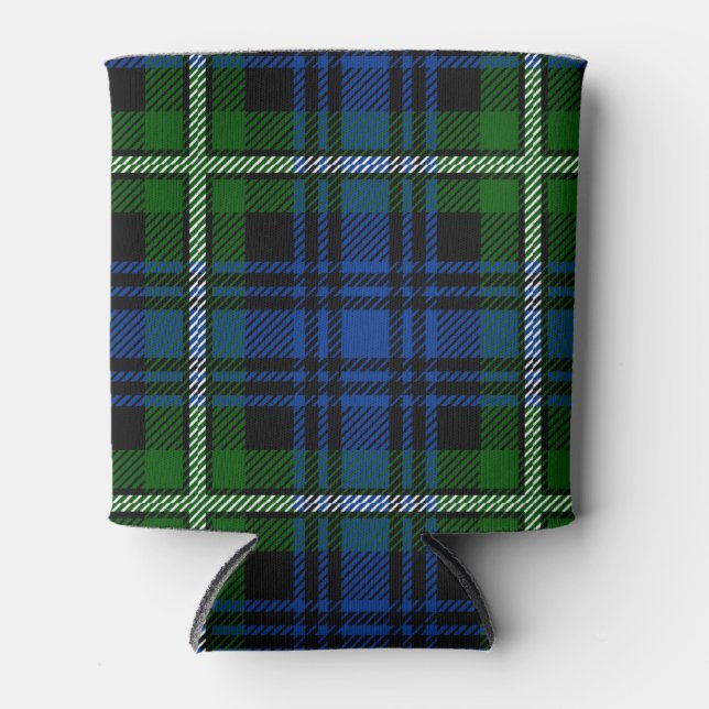 Scottish Clan Forbes Tartan Plaid Can Cooler (Front)