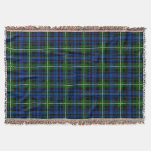 Scottish Clan Forbes Tartan Plaid Throw Blanket