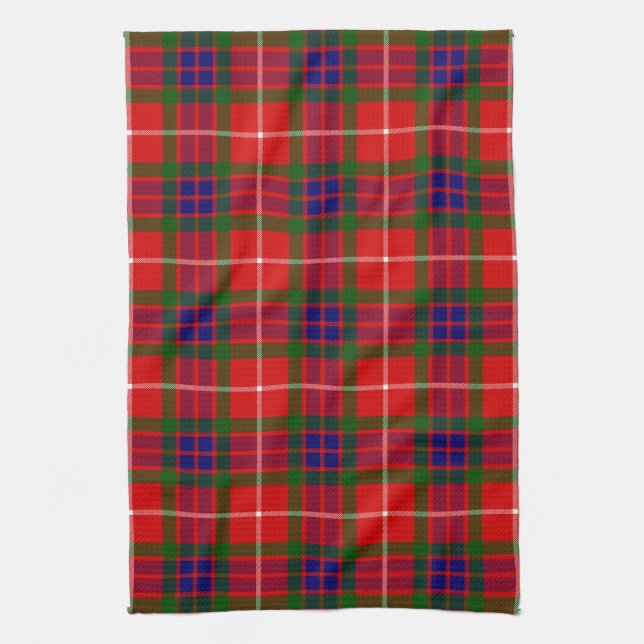 Scottish Clan Fraser of Lovat Tartan Plaid Tea Towel (Vertical)