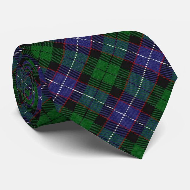 Scottish Clan Galbraith Letter G Monogram Tartan Tie (Rolled)
