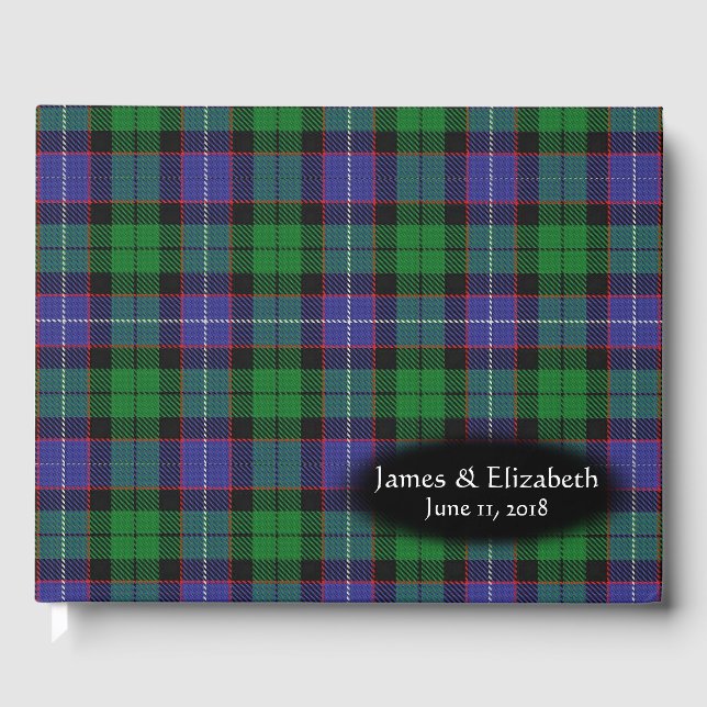Scottish Clan Galbraith Tartan Plaid Wedding Guest Book (Front)