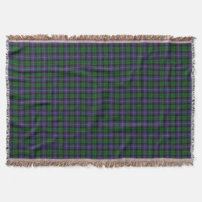 Scottish Clan Galbraith Tartan Throw Blanket (Front)