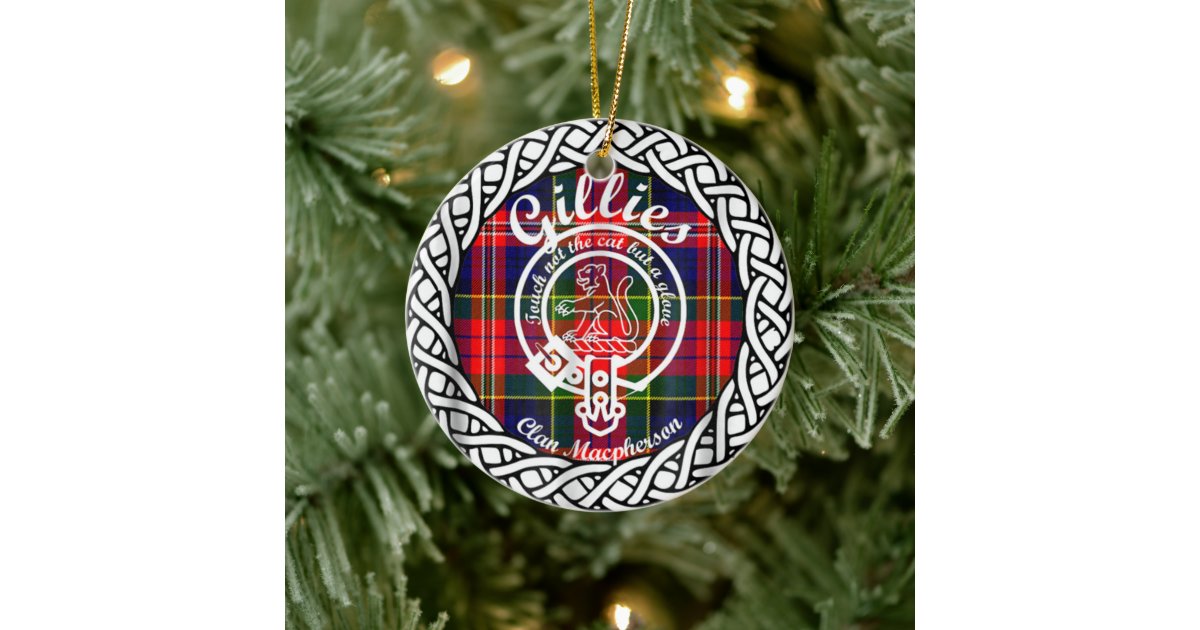 Scottish Clan Gillies Tartan and Crest Ceramic Tree Decoration Zazzle