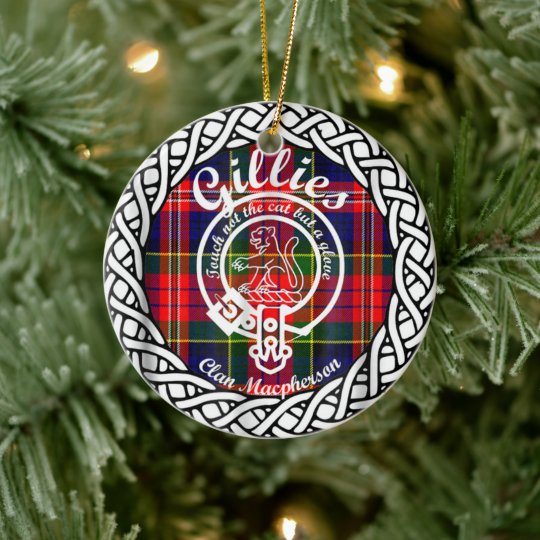 Scottish Clan Gillies Tartan and Crest Christmas Ornament Zazzle.co.uk