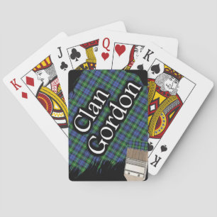 Scottish Clan Gordon Tartan Paint Brush Playing Cards