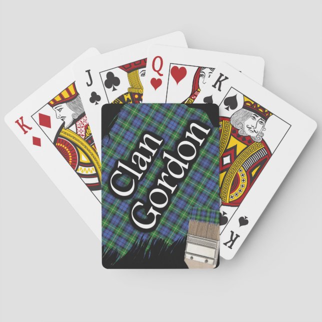Scottish Clan Gordon Tartan Paint Brush Playing Cards (Back)