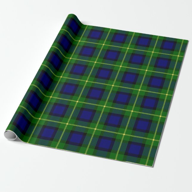 Scottish Clan Gordon Tartan Plaid Wrapping Paper (Unrolled)