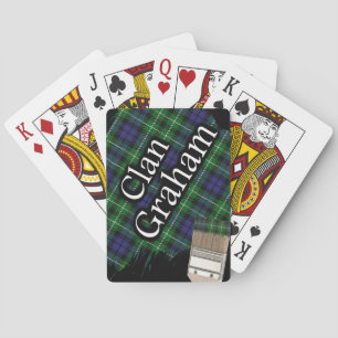 Scottish Clan Graham Tartan Paint Brush Playing Cards