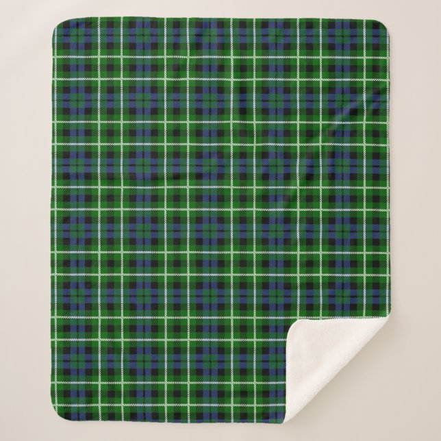 Scottish Clan Graham Tartan Plaid Sherpa Blanket (Front)