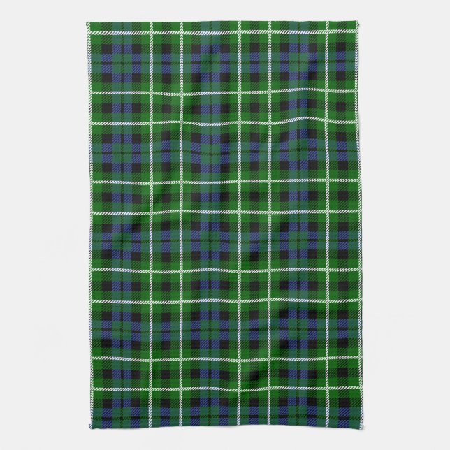Scottish Clan Graham Tartan Plaid Tea Towel (Vertical)