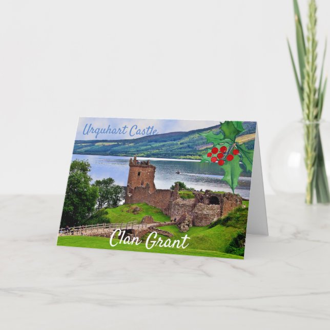 Scottish Clan Grant Urquhart Castle Christmas Card (Front)