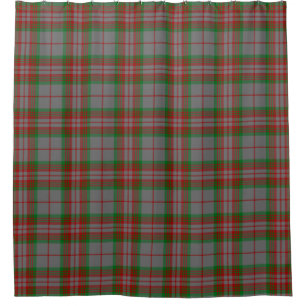 Scottish Clan Gray Tartan Plaid Shower Curtain