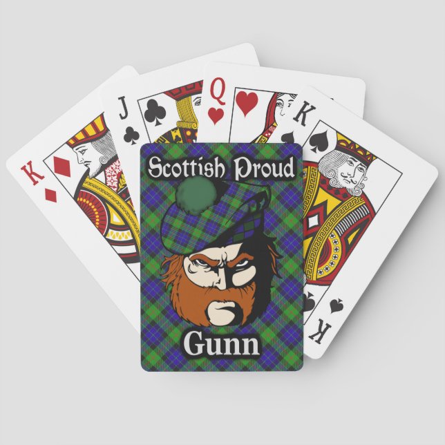 Scottish Clan Gunn Tartan Deck Playing Cards (Back)