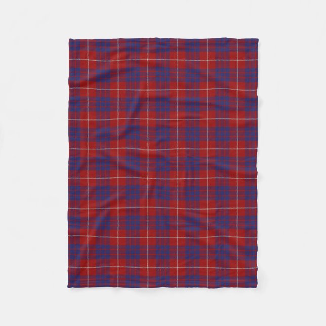 Scottish Clan Hamilton Classic Tartan Fleece Blanket (Front)