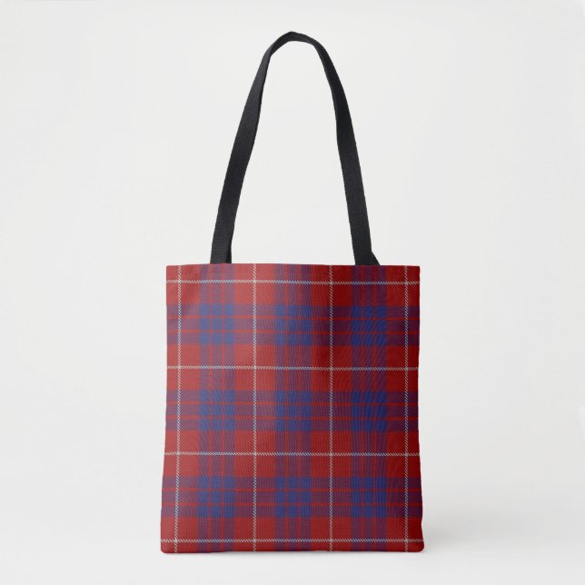 Scottish Clan Hamilton Tartan Plaid Tote Bag (Front)