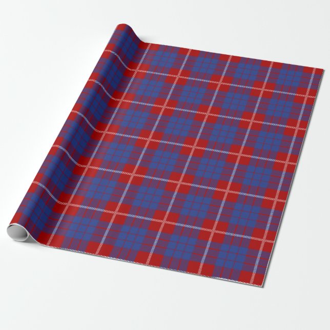 Scottish Clan Hamilton Tartan Plaid Wrapping Paper (Unrolled)