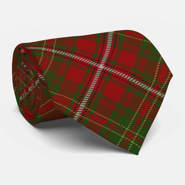 Scottish Clan Hay Letter H Monogram Tartan Tie (Rolled)