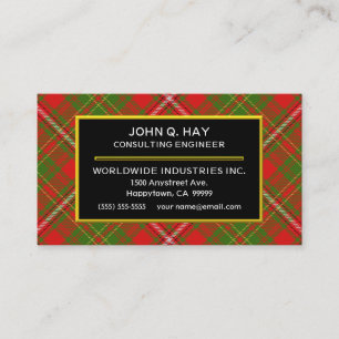 Scottish Clan Hay Tartan Plaid Business Card